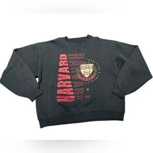 Vintage Harvard Black/Gray Graphic Sweatshirt Adult XL